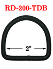 2" Extra Large Black D-Ring - Heavy Duty Ring RD-200-TDB/Per-Piece