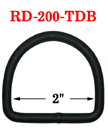 2" Extra Large Black D-Ring - Heavy Duty Ring