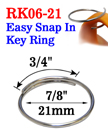 7/8" (21mm) Medium Easy Snap-in Metal Key Rings