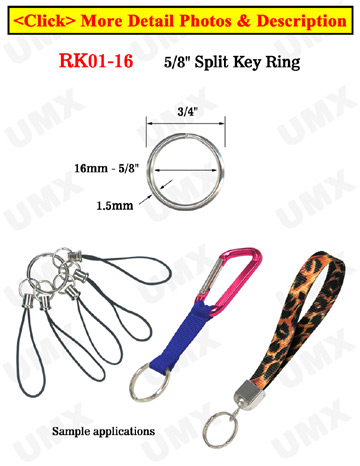 Metal Keyrings: 5/8 Metal Split Rings 