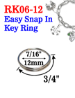 7/16" (12mm) Small Easy Snap-in Metal Key Rings RK06-12