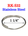 1 1/4" Stainless Split Keyring: Made of Anti-Rust Stailess Steel Metal