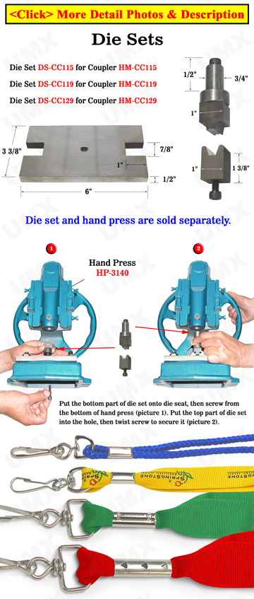 Die Sets: Craft Cords or Lanyard Straps Clamping Tools