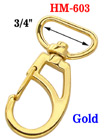 3/4" Enhanced Gold Frame Bolt Snap Hooks For Flat Straps