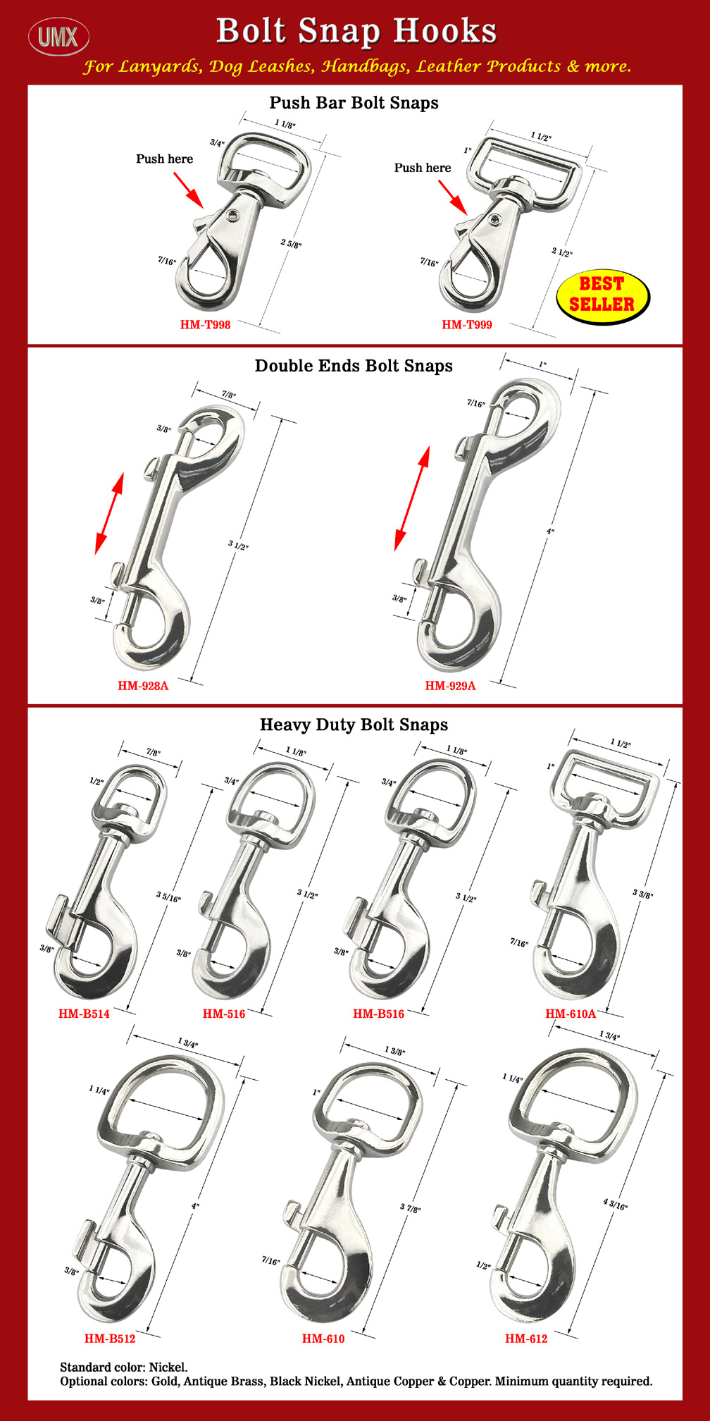 Overall View: Helpful Photo For 1/2" Heavy Duty Big Slide Knob Bolt Snap Hooks: For Round Rope Buyer