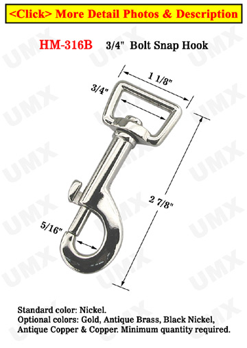 3/4" Big Bag Strap Spring Hooks: For Flat Rope