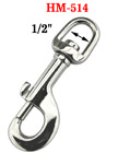 1/2" Long D-Head Large Slide Bolt Snap Hooks: For Round Rope