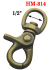 1/2" Semi-Round Swivel Lobster Claw Hooks: For Round or Flat Rope HM-814/Per-Piece