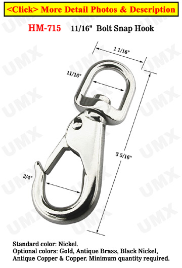 11/16 Big Marine Rope Metal Hooks For Round and Flat Rope 