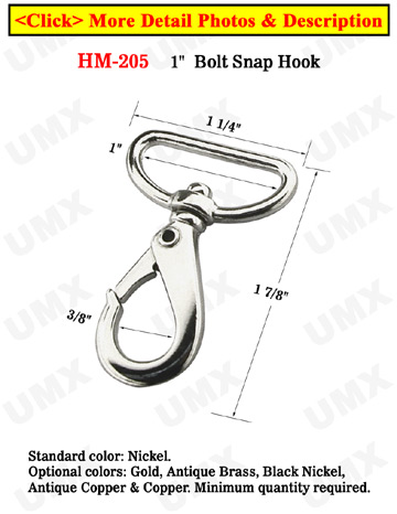 1" Flat Marine Rope Bolt Snap Hooks For Flat Rope 