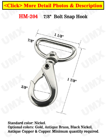 7/8" Marine Rope Bolt Snaps For Flat Rope