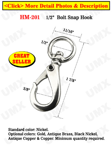 1/2 Round Marine Rope Snap Hooks For Round Rope 