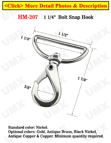 1 1/4" Wide Marine Rope  Snap Hooks For Flat Rope