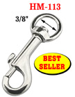 3/8" Circular head Swivel Bolt Snaps: For Round Cords and Flat Straps