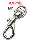 3/8" Semi-Round Eye Swivel Bolt Snaps: For Round Cords and Flat Straps