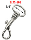 3/4" Oval-Head Cast Iron Bolt Snap Hooks: For Round Cord and Flat Straps