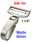 1 1/4" Wide Push Latch  Matte Silver Bolt Snap Hooks For Flat Straps