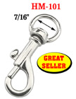 7/16" Round Head Bolt Snaps: For Round Cords or Flat Straps