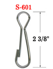Heavy-Duty Metal Steel Spring Hooks: 2 3/8" S-601/Bag-of-100Pcs