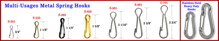 Spring Hooks, Swivel Hooks, Bolt Snaps, Dog Leash Snap Hooks Hardware  Fasteners 