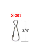 Small Order: Small Size - Steel Spring Hooks: 3/4" S-201/Per-Piece