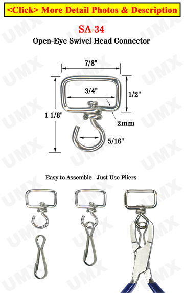 Medium Size Swivel Head Connector: For 3/4" Straps