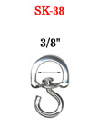 Small, D-Shaped Swivel Head Connector: For 1/8" or 3/8" Round Cord or Straps SK-38/Per-Piece
