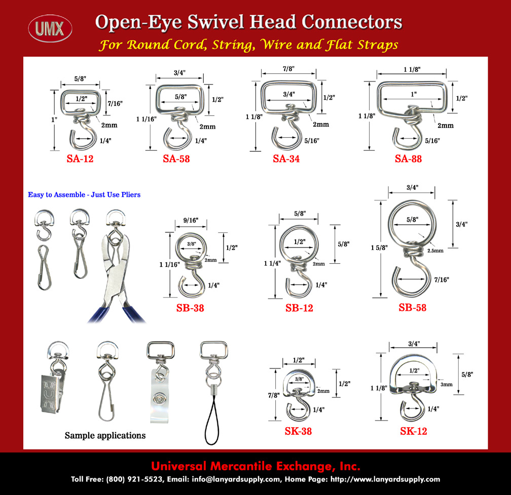 Overall View: Helpful Photo For Small Open Eye Swivel Head Connector: For 1/2" Straps   Buyer
