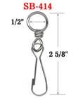 1/2" Round Eye Big Swivel Hooks: For Round Cords or Flat Straps