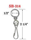 Heavy Duty 1/2" Round Eye Swivel Hooks: For Round Cords or Flat Straps