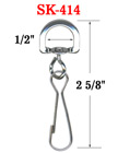 1/2" D-Eye Large Swivel Hooks: For Round Cords or Flat Straps