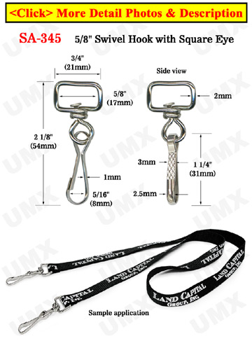Most Popular Square Eye Swivel Hooks: For 5/8" Straps