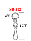 3/8" Small Round Eye Swivel Hooks: For Small Round Cords or Flat Straps SB-212/Per-Piece