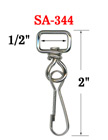 Square Eye Swivel Hooks: For 1/2" Straps