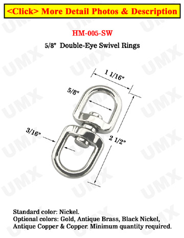 Heavy Duty Swivel Double Rings: With 5/8 Eye-Rings 