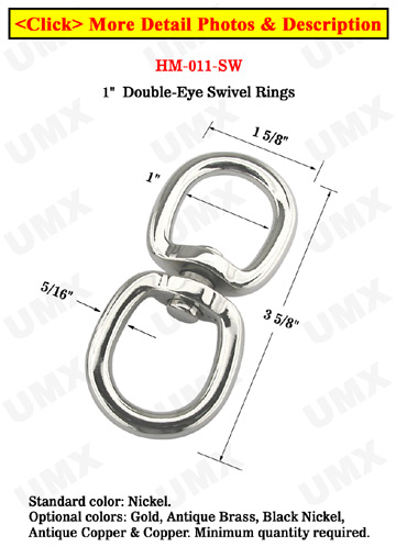 Super Large Swivel Double Rings: With 1"  Heavy Duty Rings