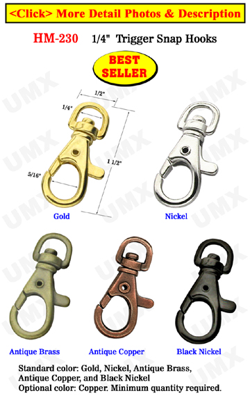 1/4 Best Seller Trigger Snap Hooks: For Keychains and Craft Making 