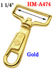 1 1/4" Nickel & Gold Bolt Snap Hooks With Finger Tip Sleeve For Flat Rope HM-A474/Per-Piece