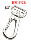 1/2" Flat Strap Spring Wire Gate Snap Hooks: For Flat Cords HM-672B/Per-Piece