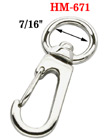 7/16" Round Spring Wire Gate Snap Hooks: For Small Round or Flat Cords