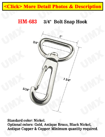 3/4 " Spring Metal Wire Gate Hooks: For Flat Straps