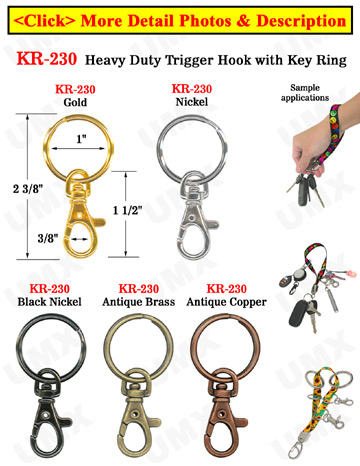 Heavy-Duty Trigger Hook with Key Ring (Keychain) 