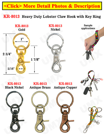 Metal Key Ring with Lanyard Hook