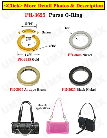 1" Secured Purse Strap Rings: For Purse Straps, Handbag Straps or Bag Straps