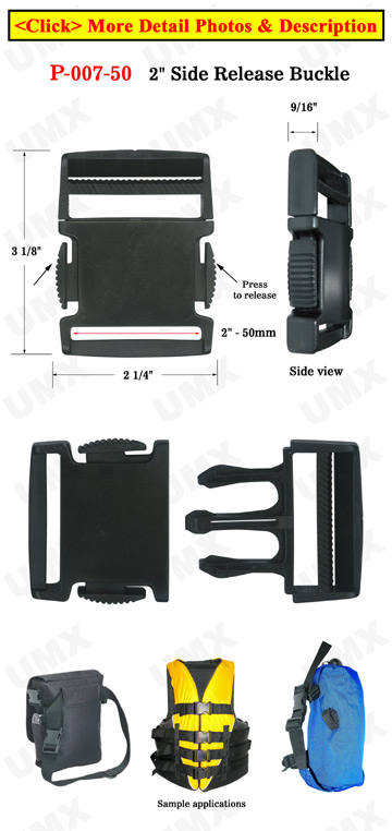 2" Heavy Duty Plastic Buckles with Side Release Latch