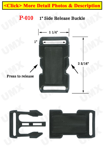 1" Single Strap Hole Side Release Plastic Buckles: Easy To Sew