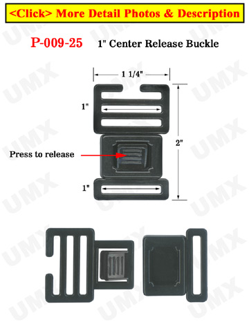 1" Small Ladder Lock Center Release Plastic Buckles