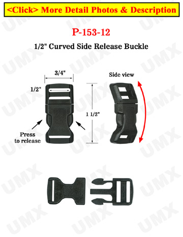 Buy 1/2 Inch Contoured Side Release Plastic Buckles Online