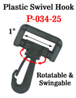 1" Rotatable and Swingable Plastic Hooks: Heavy-Duty Modular Revolving Plastic Hooks