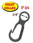 1/4" Round Hole Small Plastic Hooks: For Small Size Round or Flat Cords